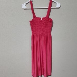 Eros Dress Smocked Midi Dress Pink sundress size S/M